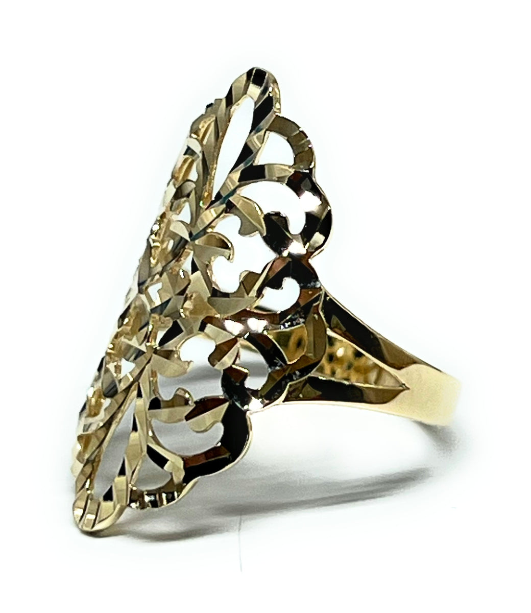 14K Solid Gold Filigree Ring size hot 6 OroAmerica