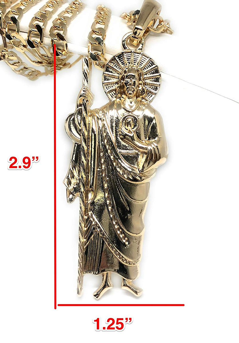 26+ Grams Real Silver Saint Jude San Judas buy Tadeo Pendant Chain Set 2.25'' Charm