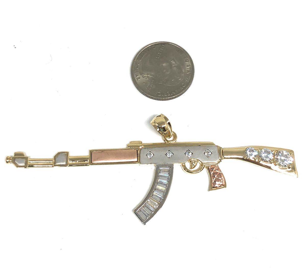 Authentic 10k gold Draco ak47 pendant