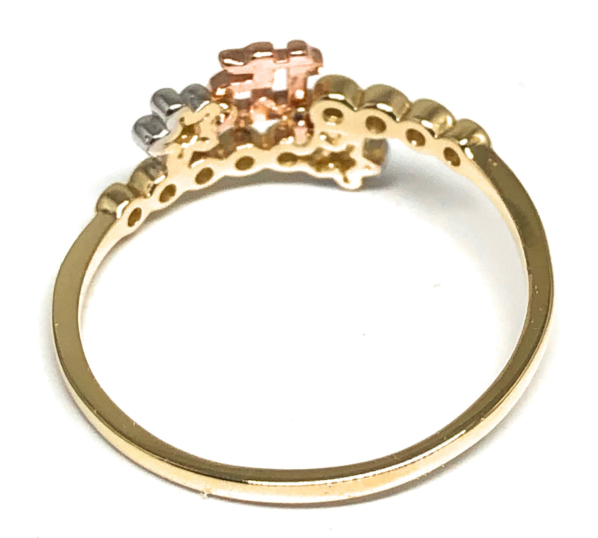 10k Solid Gold Yellow & Rose Gold 15 Años Ring (FC 84)