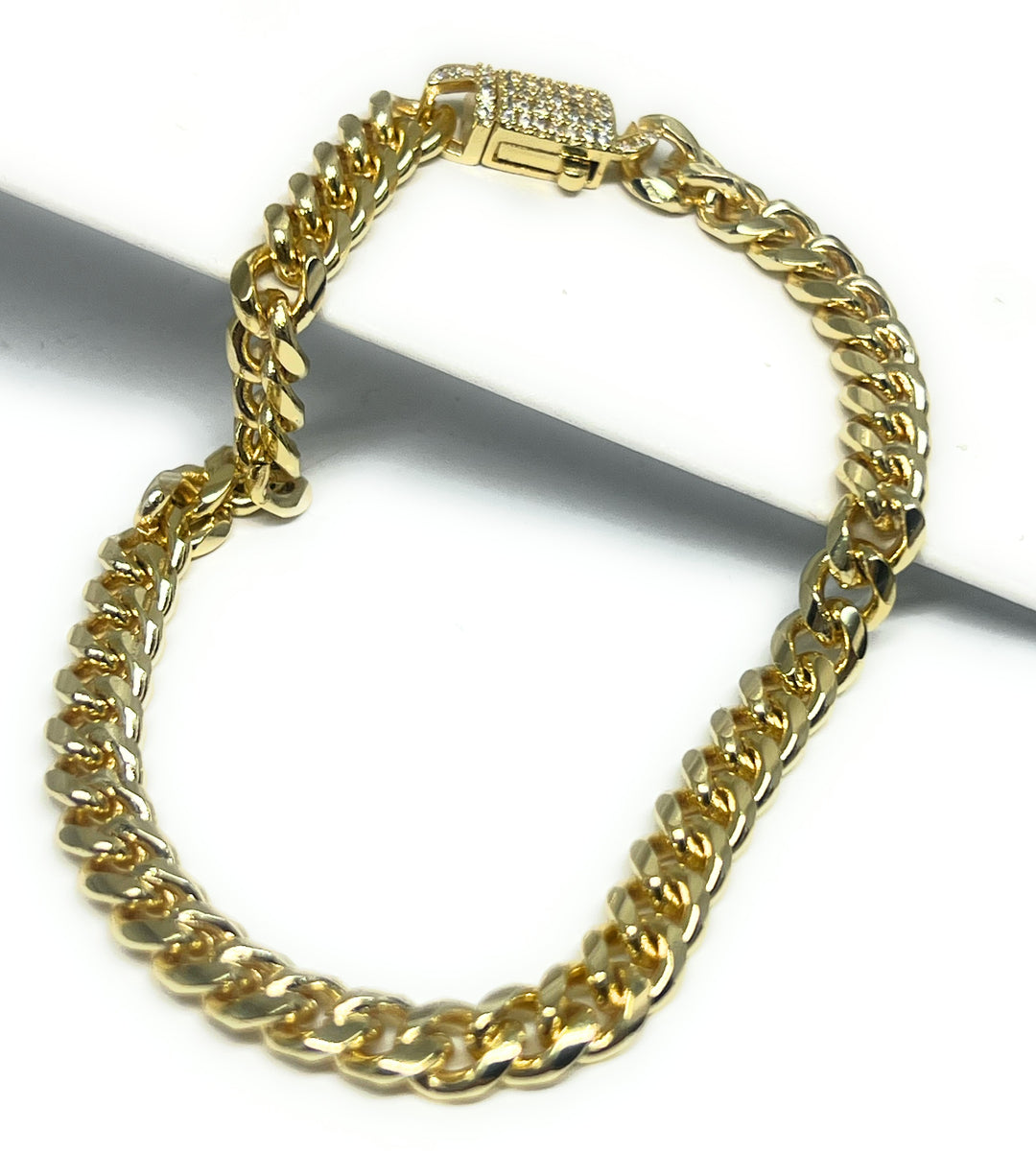 Gold Plated Miami Cuban Chain cheapest Bracelet Pulsera-CZ-Gold Plated-9