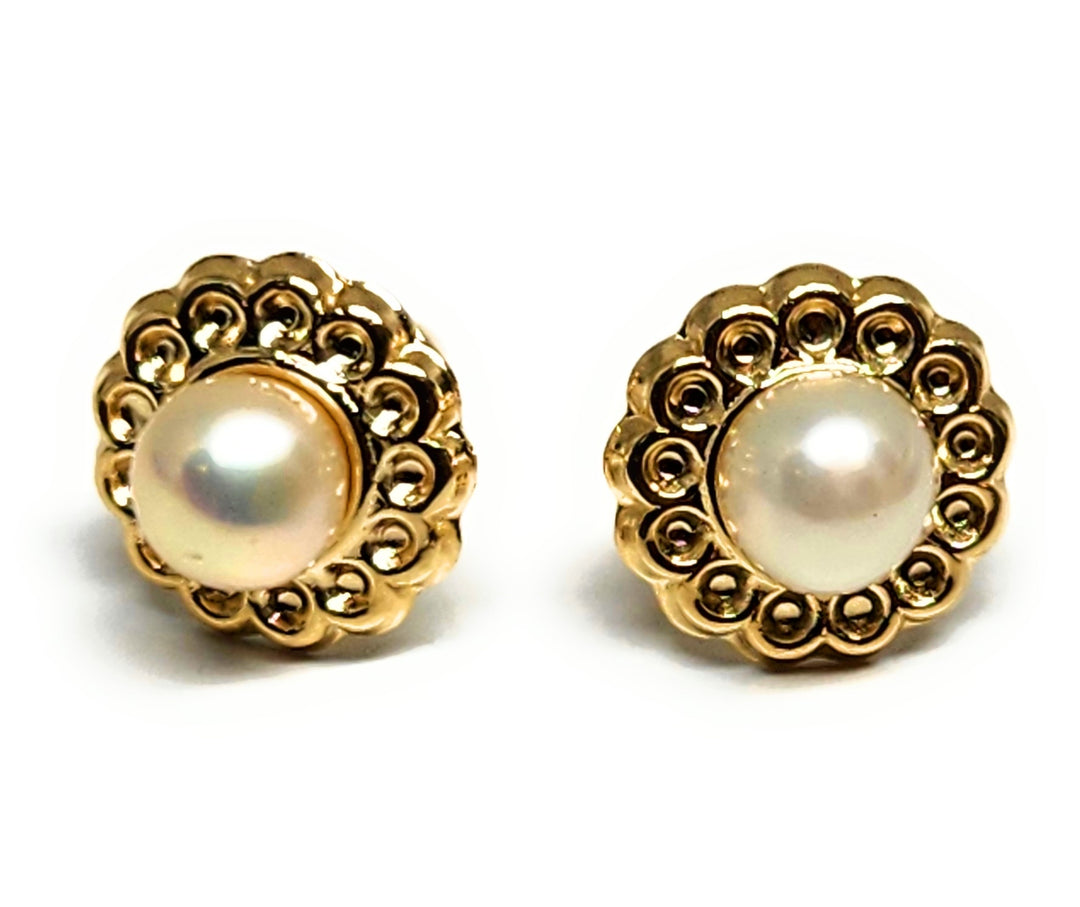 Athena - 14k Gold Pearl Studs - Freshwater Pearl Ear deals Studs- 14k Gold Studs - Solid Gold Earring Studs