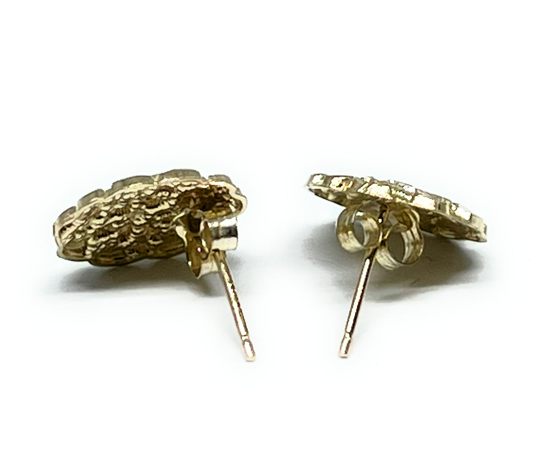 10kt real gold nugget order stud earring