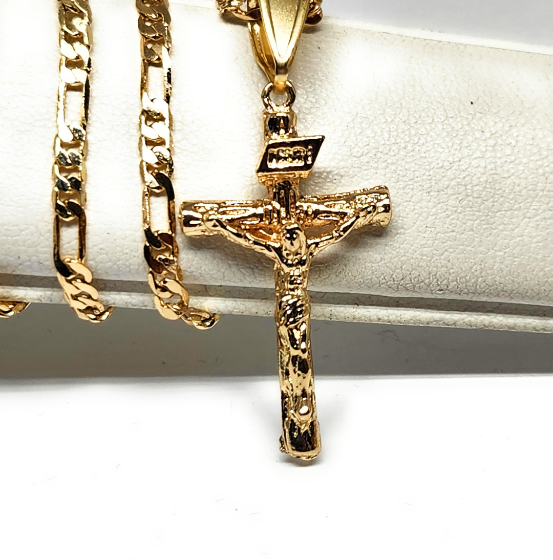 14K Yellow Gold Finish Large offers Crucifix Cross - Free 24