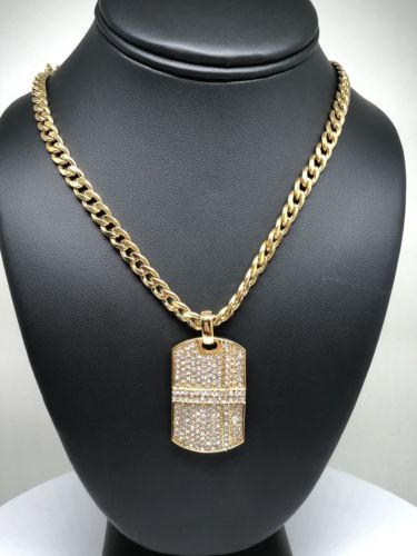 Selling Iced Cuban Link Bling Dog Tag Chain