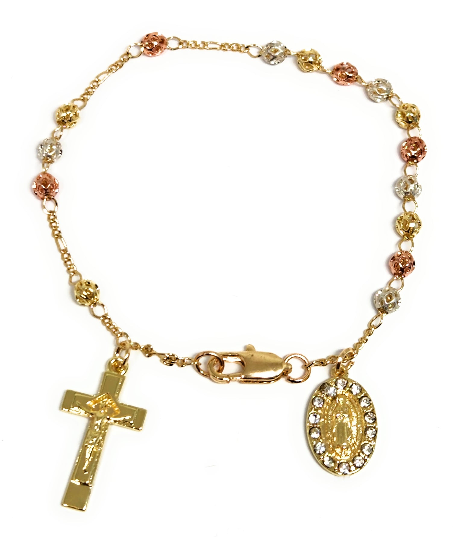 Virgen de Guadalupe Esclava Pulsera Oro Laminado / Religious Bracelet  GoldPlated