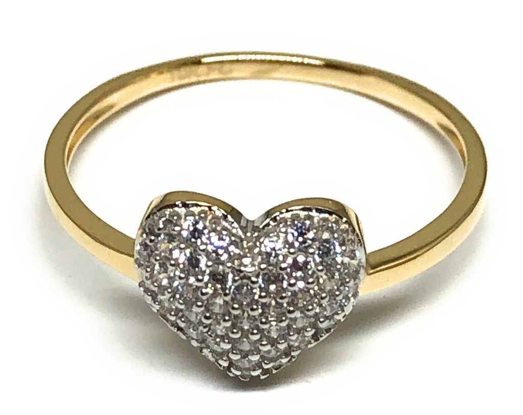 Order Handmade Yellow CZ heart * ring, wire wrapped - R25