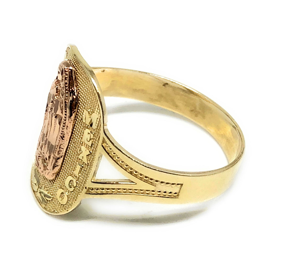 10k gold rhinestone Virgin popular Mary ring