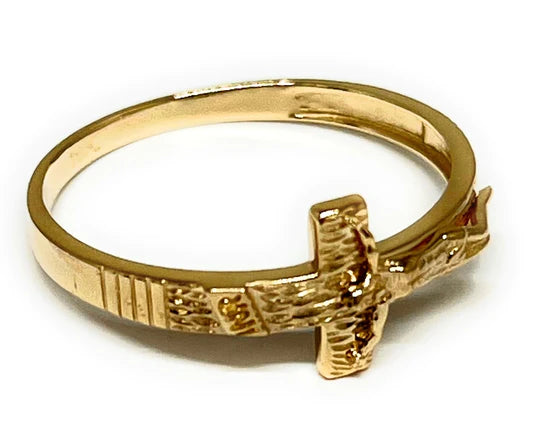 14k gold cross ring. outlet