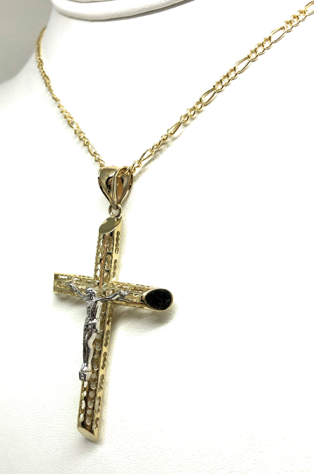 10KT Yellow Gold Cross Pendant shops with Andalusite