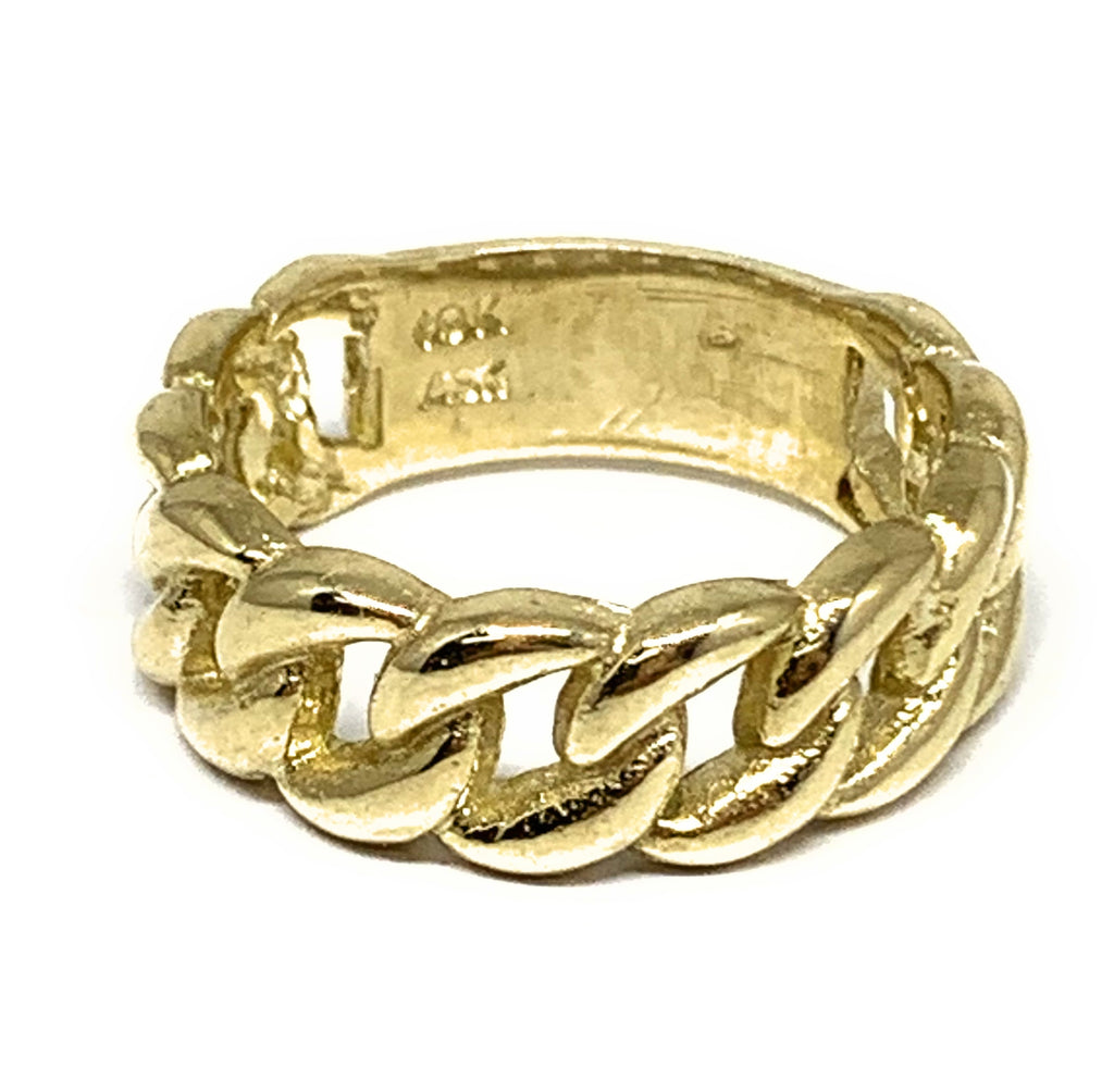 10K Solid Gold Yellow Big Cuban Link Ring (6.6g) 6