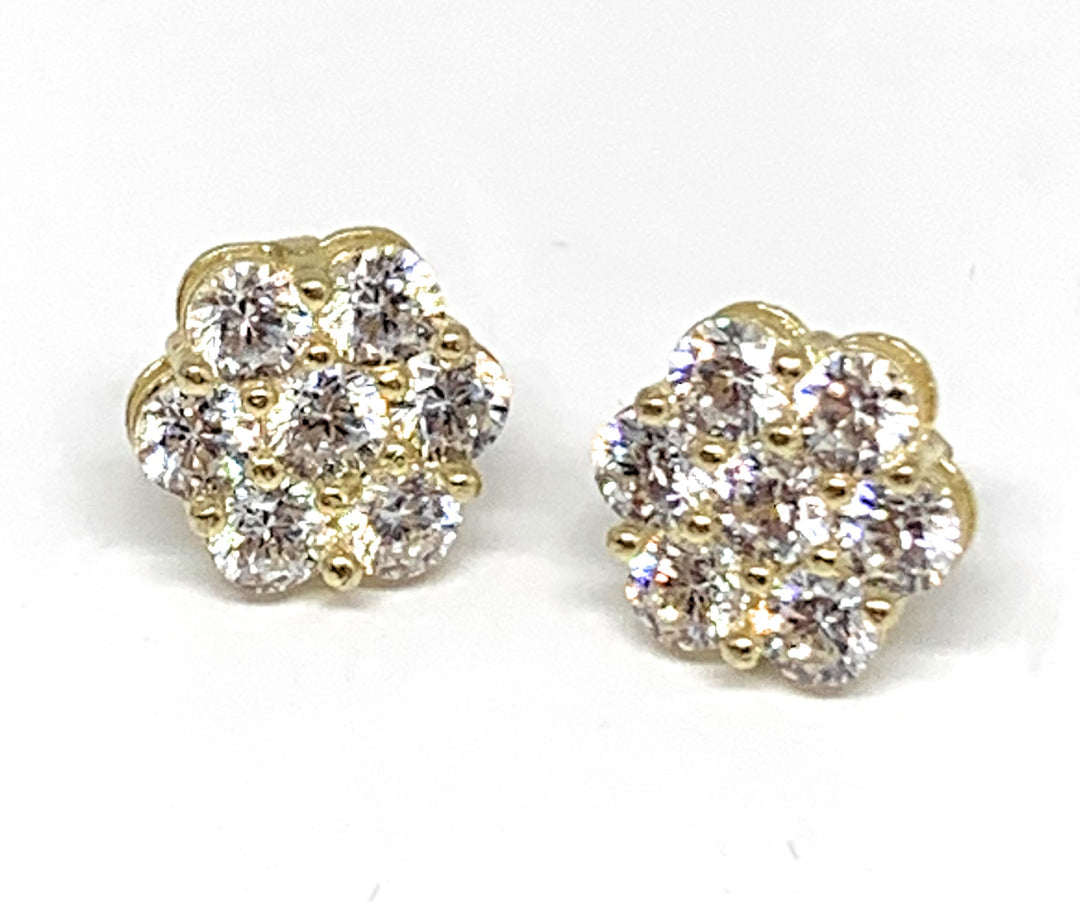 10K Solid outlet Gold Cubic Butterfly Screw Backs Studs Earrings