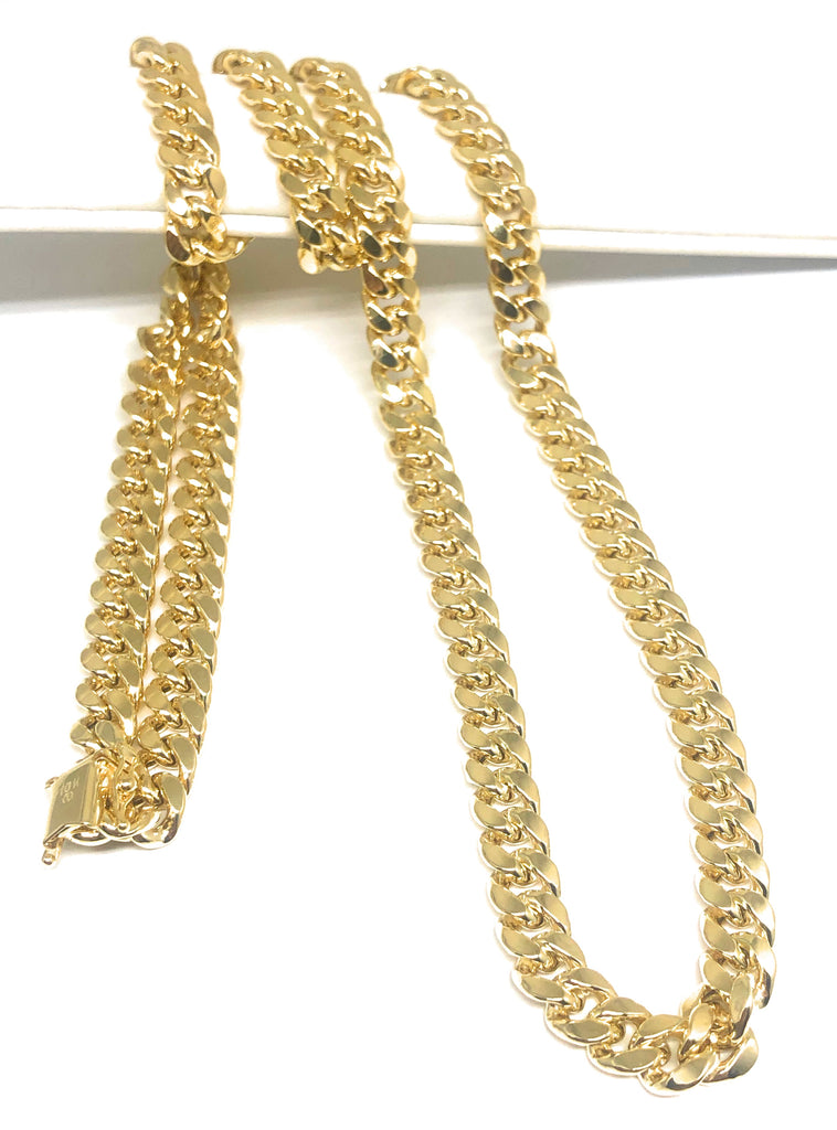 Real 14k Yellow Gold Miami Cuban Link Chain Necklace 4.5-7mm 18-26 Box Lock