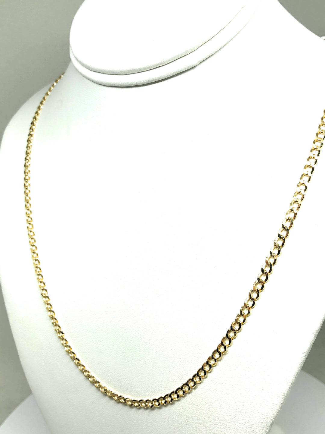 Popular 10k Gold 2mm Cuban link chain 22 inch necklace new free shipping