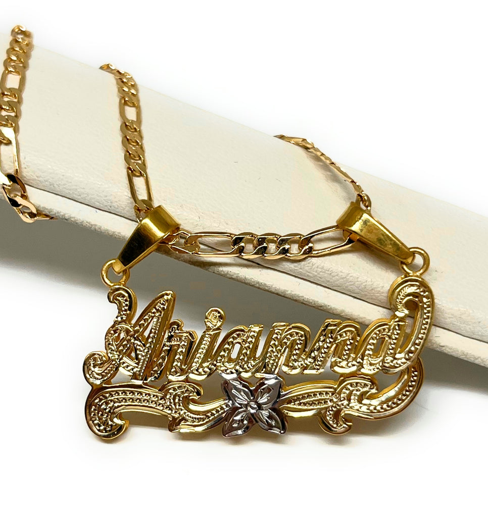 Custom name deals necklace double plated