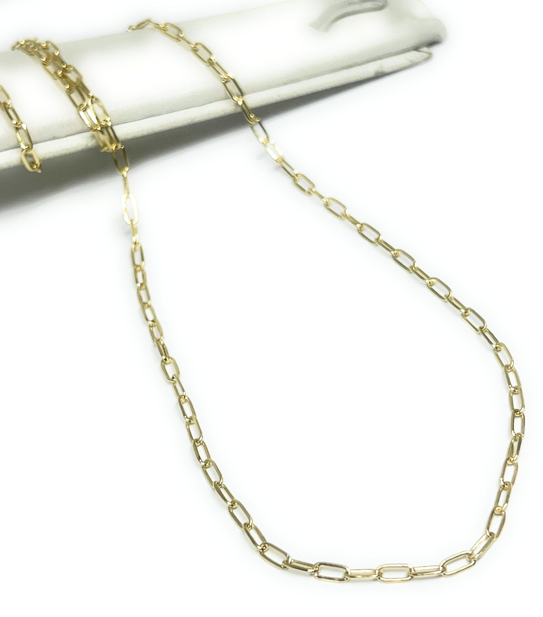 Solid 10K Gold Paperclip Staple Chain 2mm, Genuine 10k Gold Chain discount