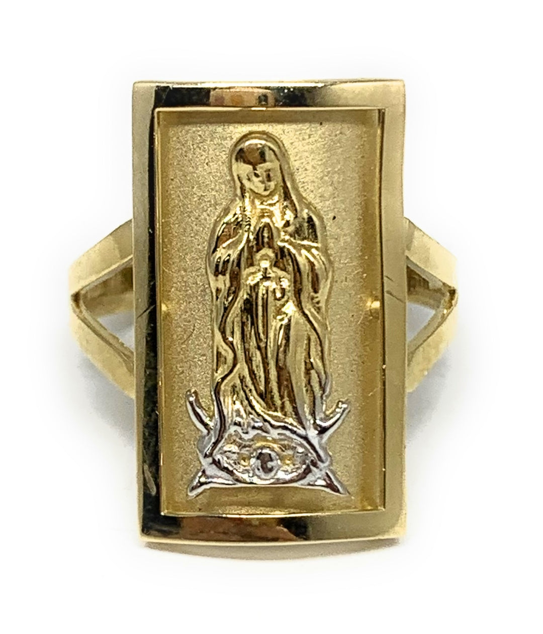 Gold over 925 Silver Virgin Mary Ring store