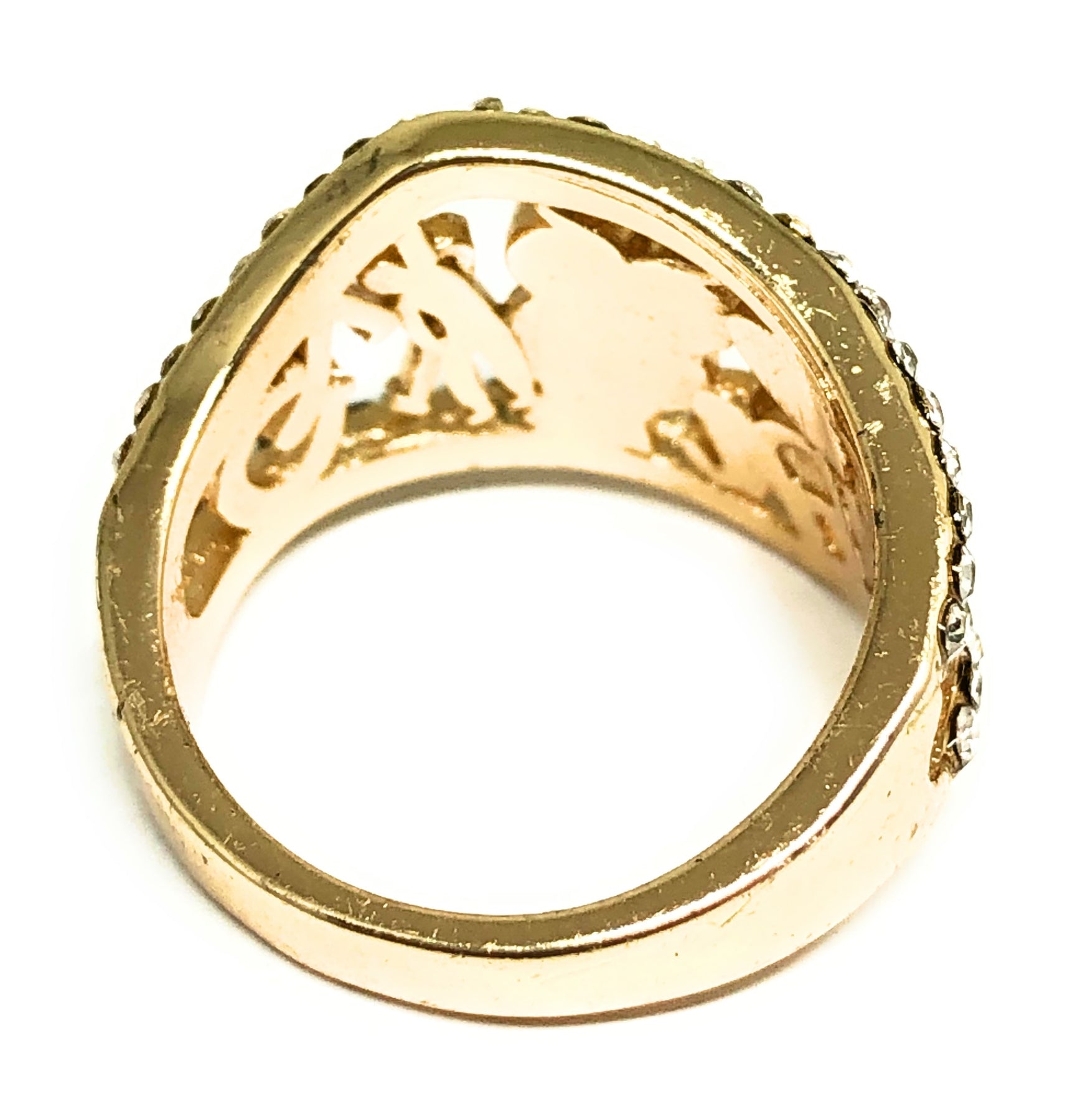 Gold Plated Women's Lucky Charm Symbols Ring Anillo de Suerte