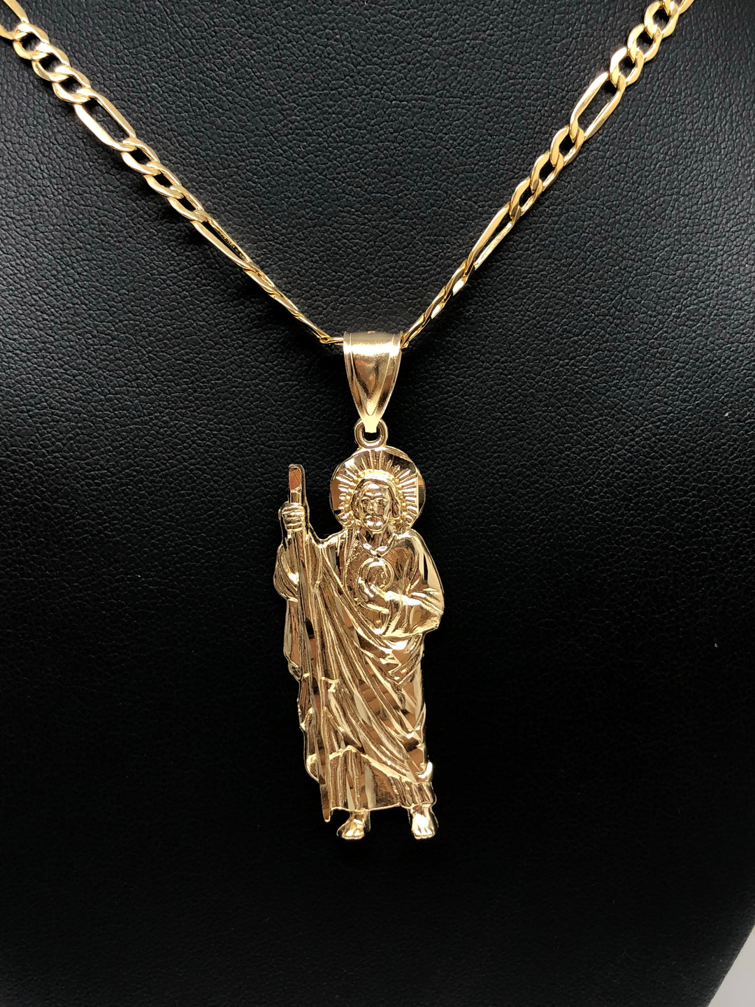 10k Solid Gold Yellow Saan Judas Saaint Jude Pendant Necklace with Cha –  Fran & Co. Jewelry Inc.