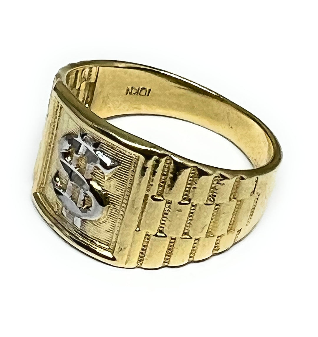 Gold ^ 925 Silver Dollar Sign Money 2024 Ring