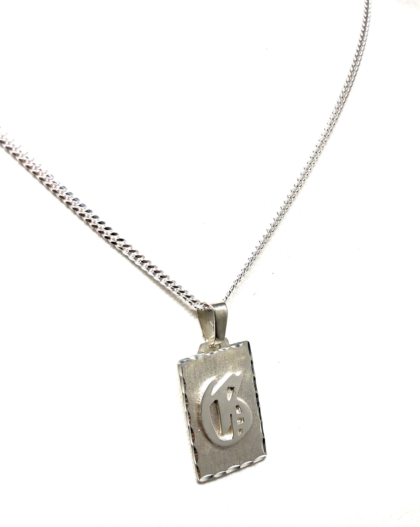 .925 Silver Custom Cursive Initial Pendant Necklace